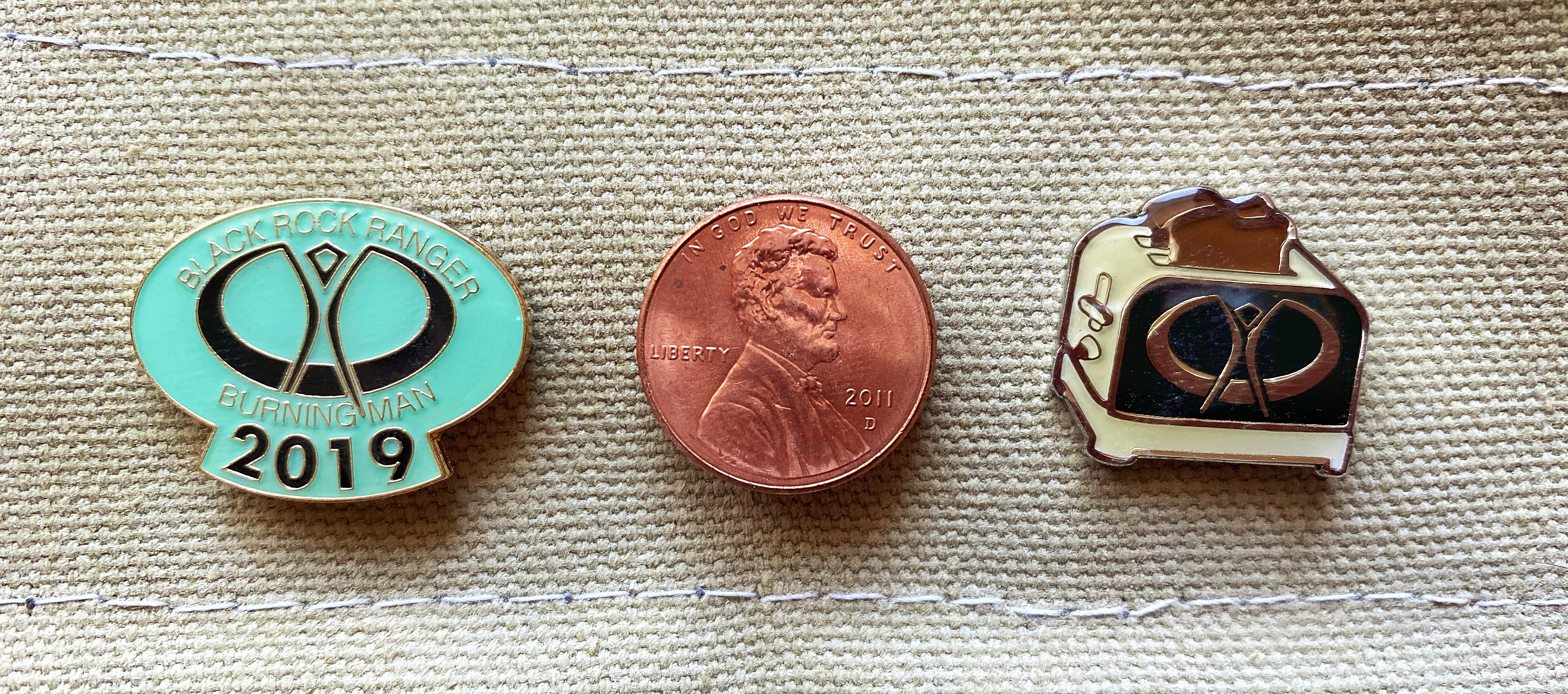 Annual Service Pin, Shiny Penny Pine, and Toaster Pin